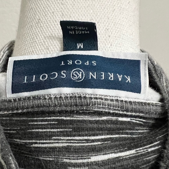 Karen Scott Sport Track Jacket with gray stripe blend - Picture 5 of 5